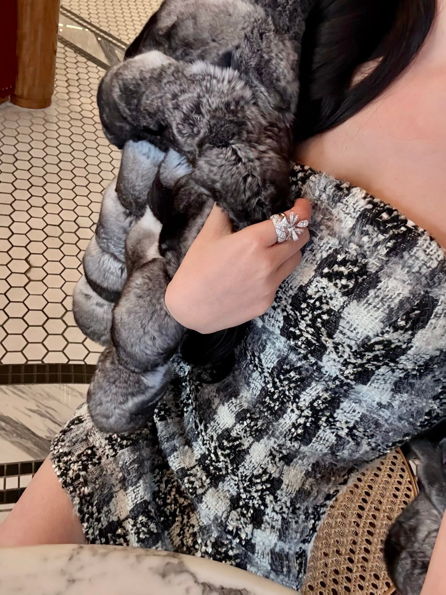 IMG_4463 골드 트위드 뷔스티에 드레스